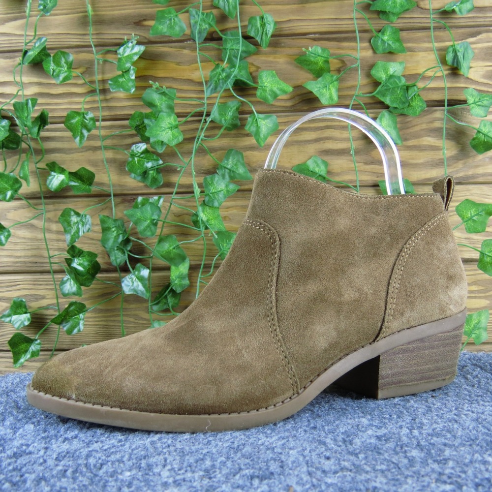 Lucky Brand Faydren Women's‎ Suede Leather Ankle Brown Heeled Booties Size 7.5M